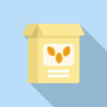 Flat design illustration of seed packet on blue background Stock Illustration