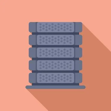 Flat design illustration of a server rack Stock Illustration