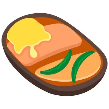 Flat design illustration of serving objects, Japanese food with delicious s.. Stock Illustration
