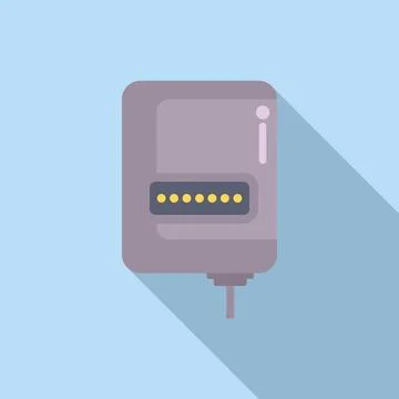Flat design illustration of a wall ethernet socket Stock Illustration
