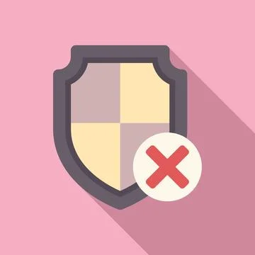 Flat design incomplete protection shield icon Illustrazione stock