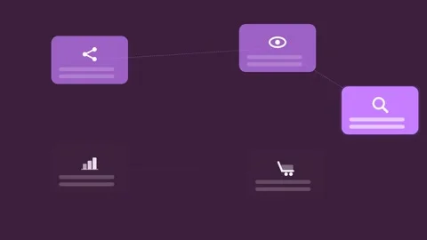 Flat design Influencer campaign attribution animation - plum marketing motion 動画素材 342626695