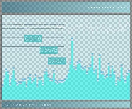 Flat design infographic is displaying jagged line and bars with callouts on Stock Illustration