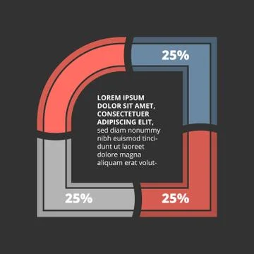 Flat design infographic with a sample text content Stock Illustration