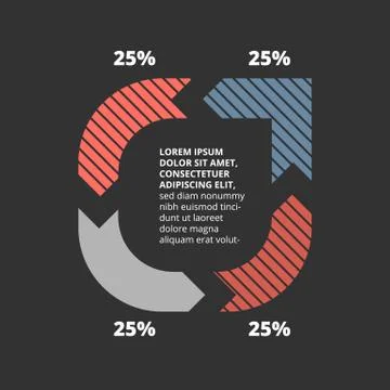 Flat design infographic with a sample text content Stock Illustration