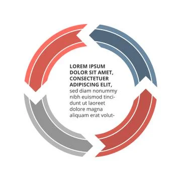 Flat design infographic with a sample text content Stock Illustration