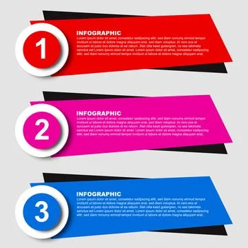 Flat design infographic steps. Vector illustration. Illustrazione stock