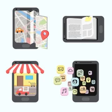 Flat design - infographics mobile application Stock Illustration