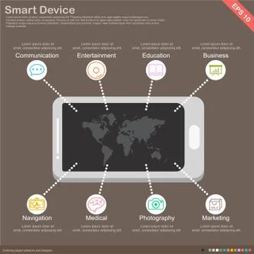 Flat design - infographics mobile application Stock Illustration