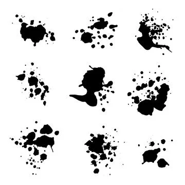 Flat design ink splash element Stock Illustration