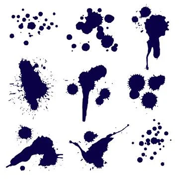 Flat Design Ink Splash Element Collection with Abstract Stock Illustration