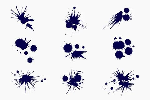 Flat design ink splash elements Illustrazione stock