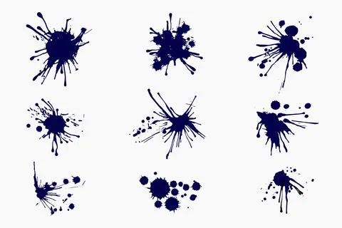 Flat design ink splash elements Stockillustratie