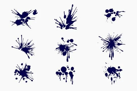 Flat design ink splash elements Stockillustratie