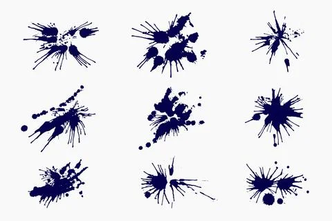 Flat design ink splash elements イラスト素材