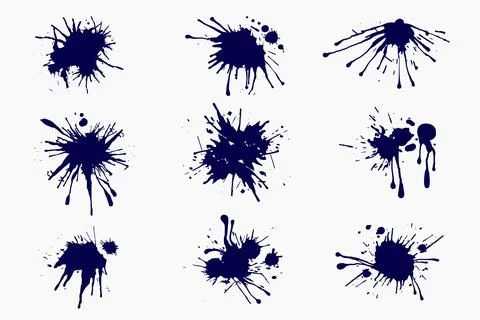 Flat design ink splash elements 스톡 일러스트