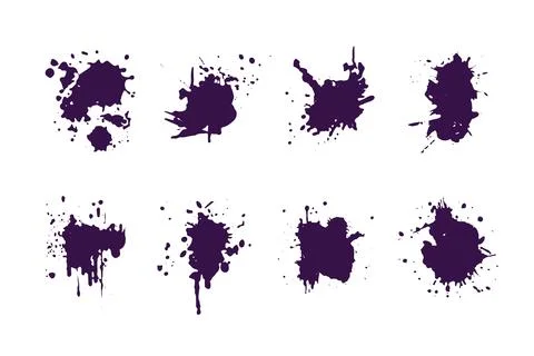 Flat design ink splash elements 스톡 일러스트