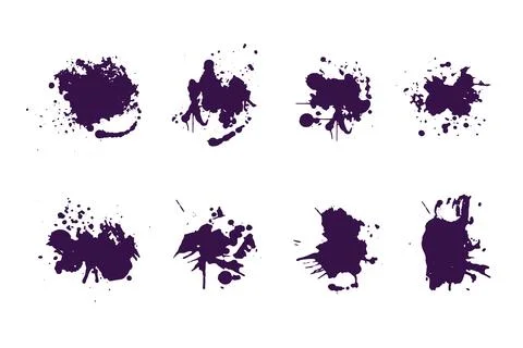 Flat design ink splash elements Stock Illustration