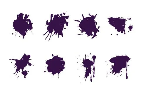 Flat design ink splash elements 스톡 일러스트