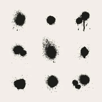 Flat design ink splash elements Illustrazione stock