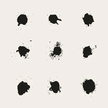 Flat design ink splash elements 库存插图