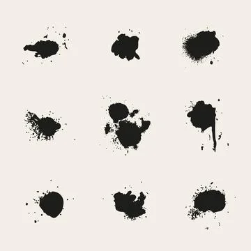 Flat design ink splash elements Stockillustratie