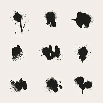 Flat design ink splash elements 스톡 일러스트