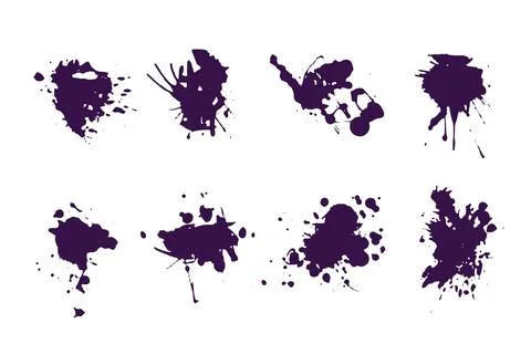 Flat design ink splash elements Illustrazione stock