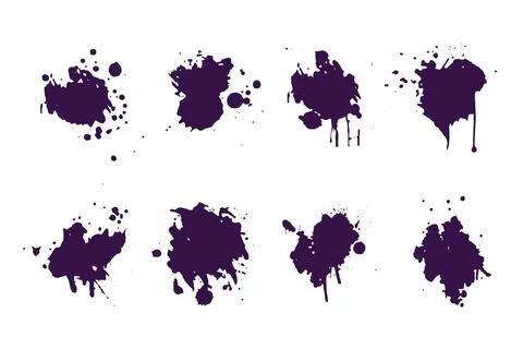Flat design ink splash elements 스톡 일러스트