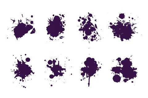 Flat design ink splash elements 스톡 일러스트