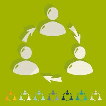 Flat design. interaction ikon Illustrazione stock