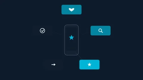 Flat design Interest-based segmentation animation - navy blue marketing motion Видео 342626381