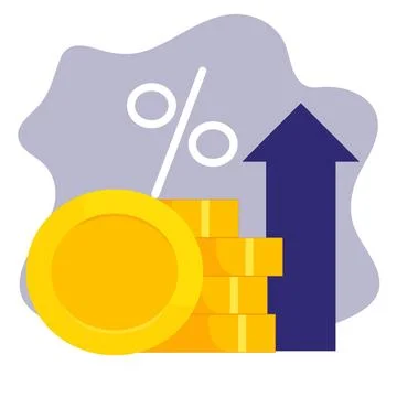 Flat design interest rate increase. Stock Illustration