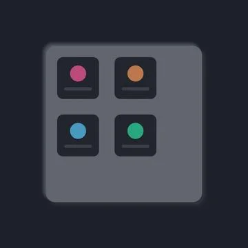 Flat design interface with four colored buttons Stock Illustration