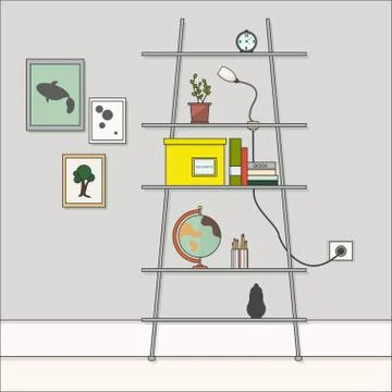 Flat design interior Stock Illustration