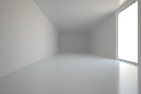 Flat design interior showcasing rectangular opening letting in bright light Stock Photos