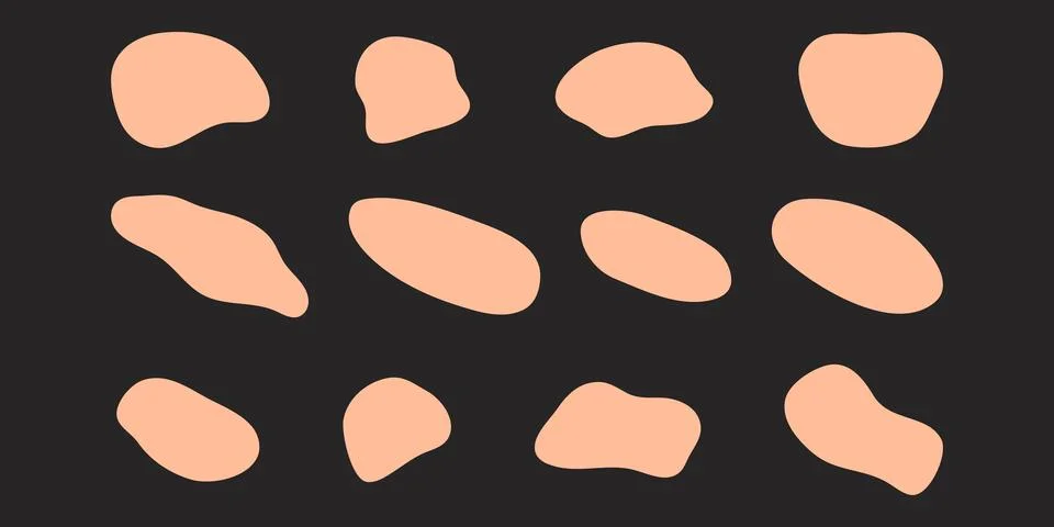 Flat design irregular shaped liquid drops Stock Illustration