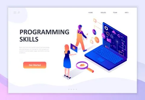 Flat design isometric concept of Programming 스톡 일러스트