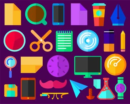 Flat Design Items Stock Illustration