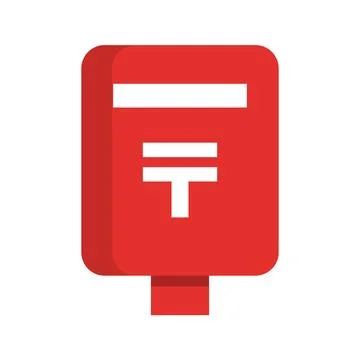 Flat design Japanese mailbox icon. Vector. Stock Illustration