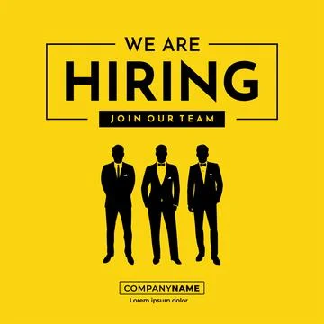 Flat design Job vacancy background. We are hiring recruitment vector Stock Illustration