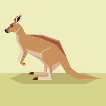 Flat design Kangaroo Stock Illustration
