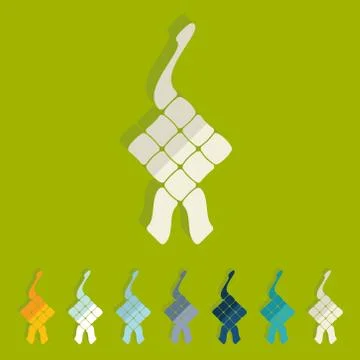Flat design: ketupat イラスト素材