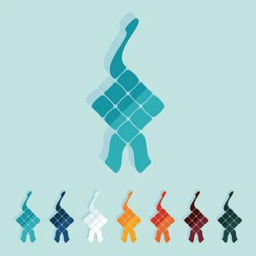 Flat design: ketupat 스톡 일러스트