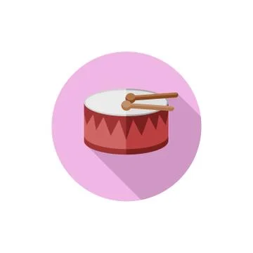 Flat design kids drum Illustrazione stock