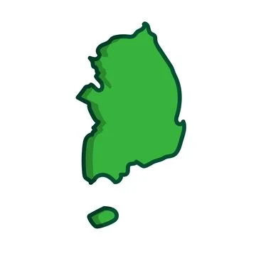 Flat design Korean map icon. Vector. Stock Illustration