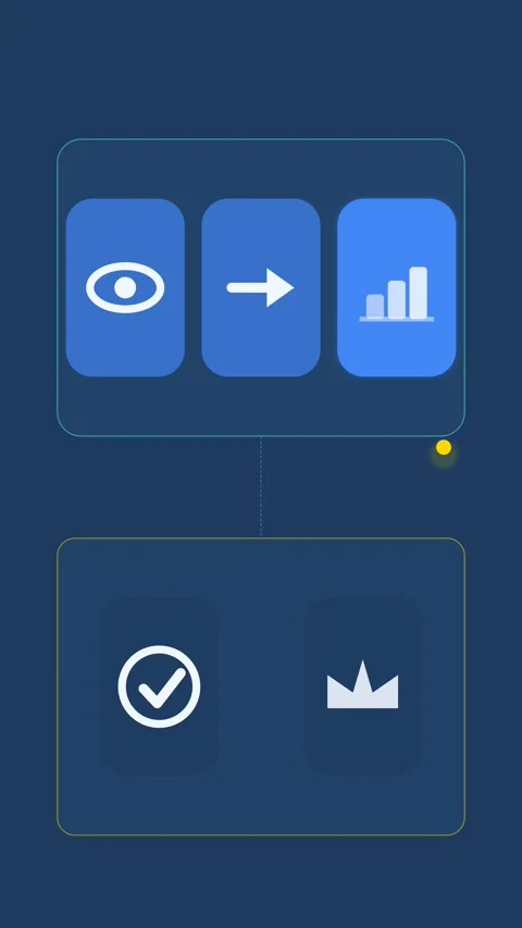 Flat design Landing page headline test animation - royal blue marketing motion Stock Footage 342627073
