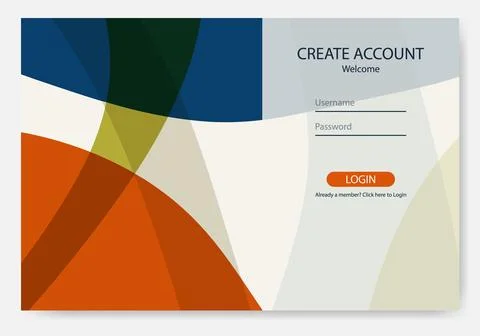 Flat design landing page. Login form user interface vector template. Landin.. 스톡 일러스트