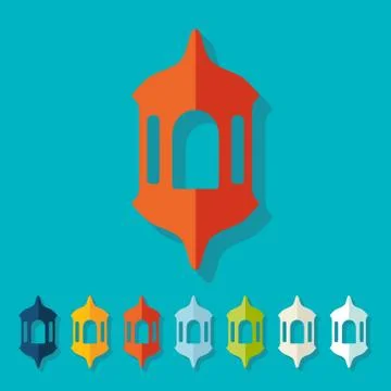Flat design: lantern Stock Illustration