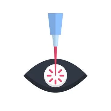 Flat design LASIK surgery icon. Vector. Stock Illustration